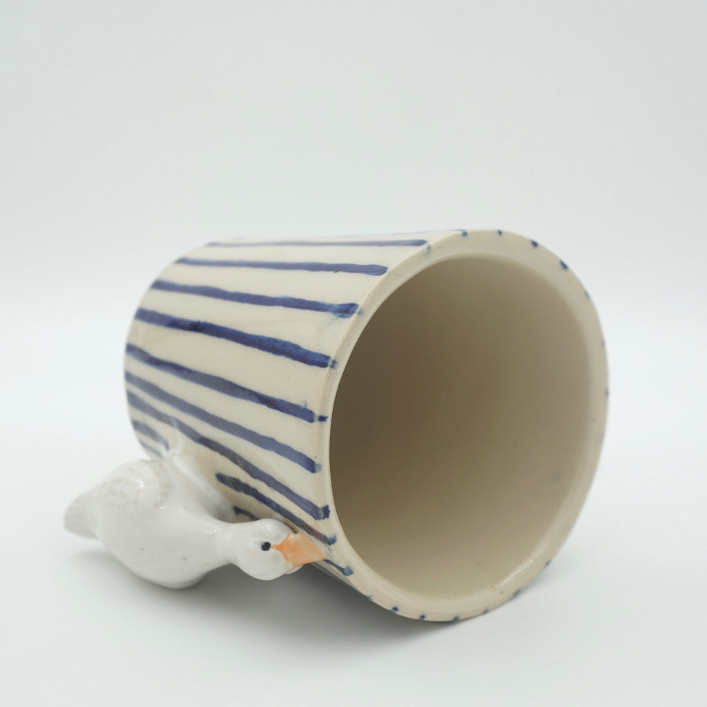 SALE / Tasse Ente blaue Streifen