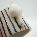 Tasse Ente Blaue Streifen NEU