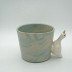SALE / Tasse Ente Blau Marmoriert NEU