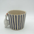 Tasse Ente Blaue Streifen NEU