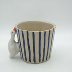 Tasse Ente Blaue Streifen NEU