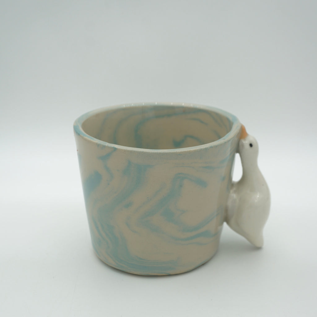 Tasse Ente Blau Marmoriert NEU
