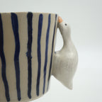 Tasse Ente Blaue Streifen NEU