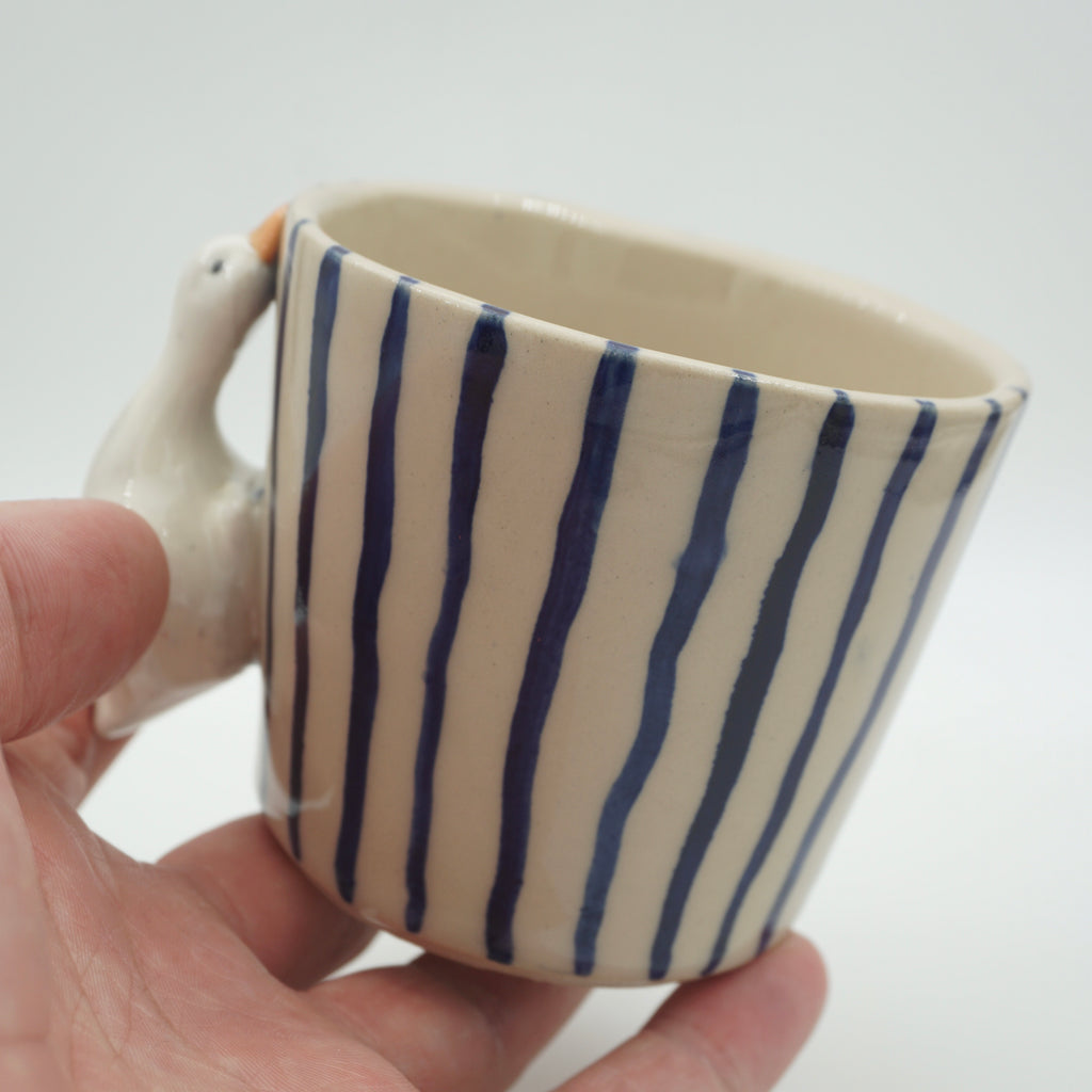 Tasse Ente Blaue Streifen NEU