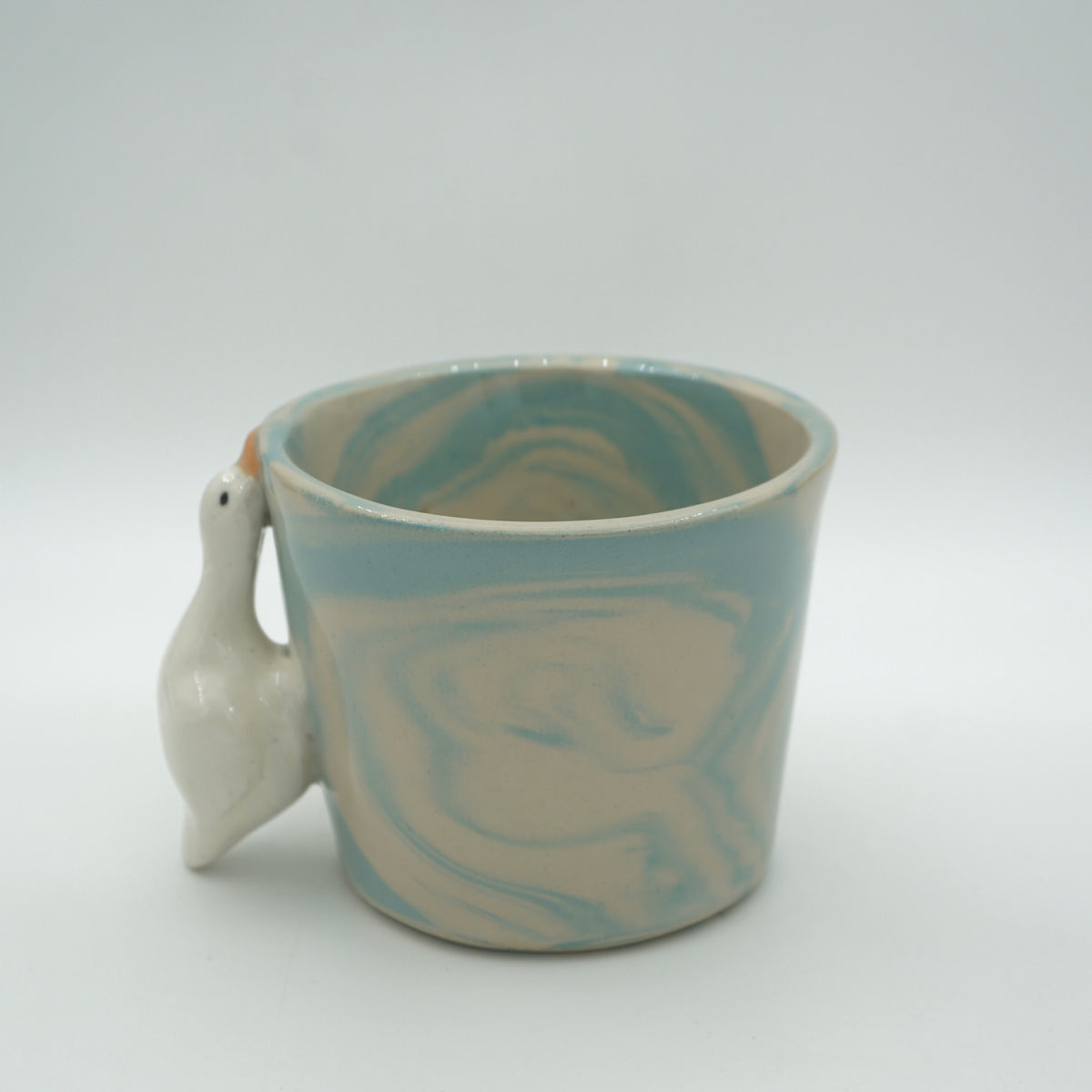 Tasse Ente Blau Marmoriert NEU