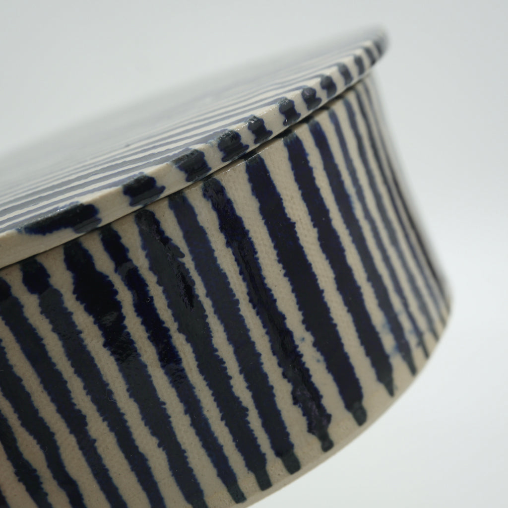 Butterdose "Butta" Blaue Streifen