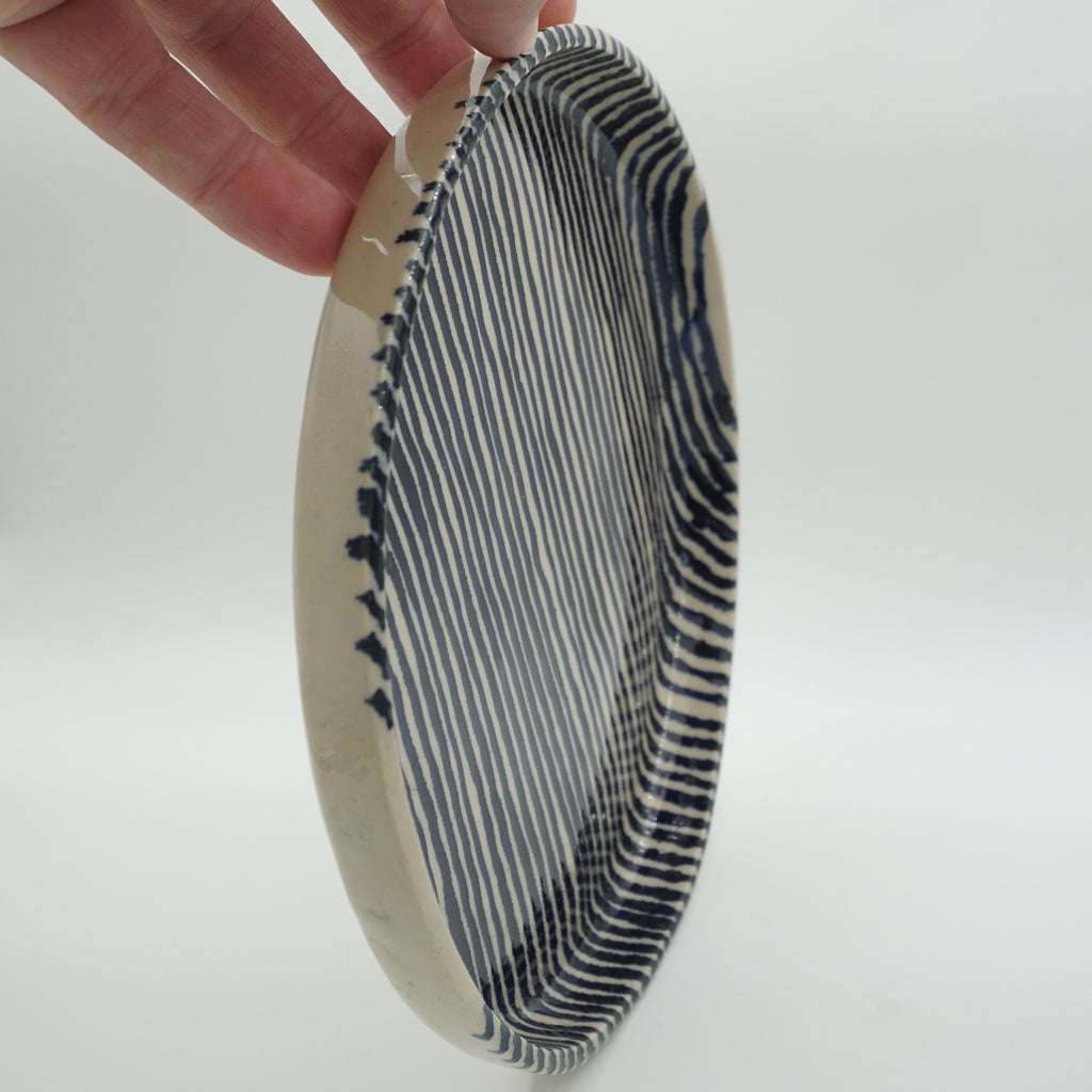 Teller Blaue Streifen 18 cm