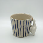 Tasse Ente Blaue Streifen NEU