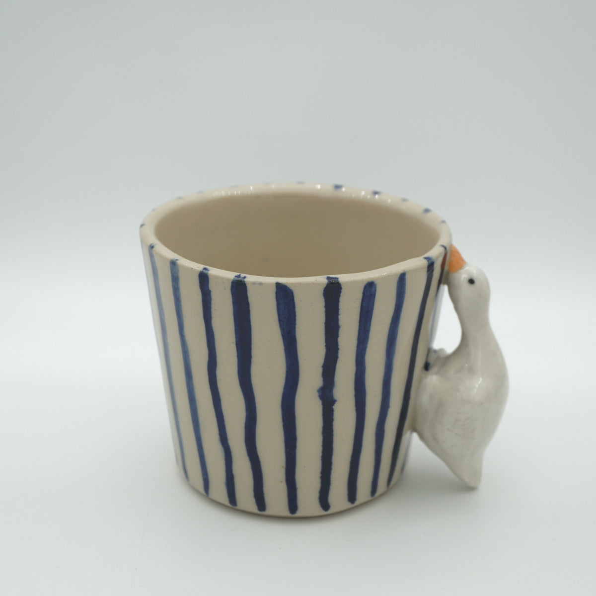 Tasse Ente Blaue Streifen NEU