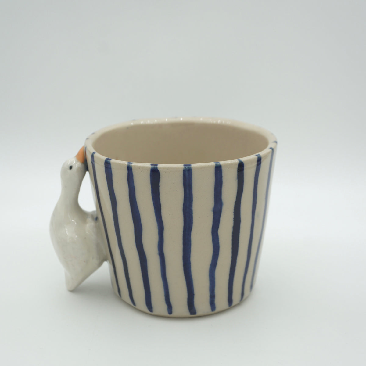 Tasse Ente Blaue Streifen NEU