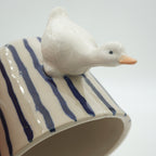 Tasse Ente Blaue Streifen NEU