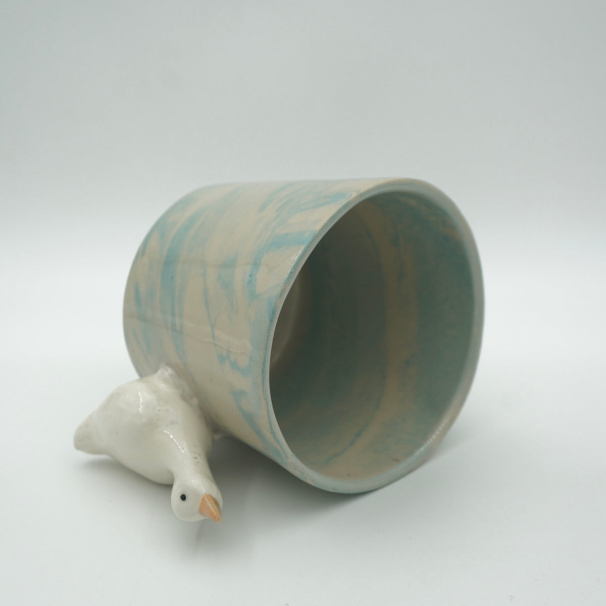 SALE / Tasse Ente Blau Marmoriert NEU