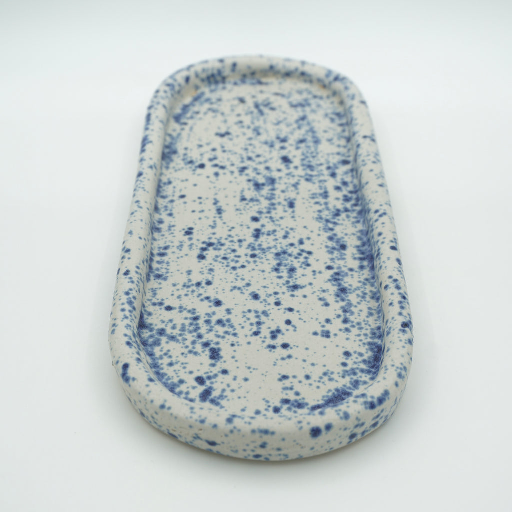 Tablett Länglich Sprenkel-Blau