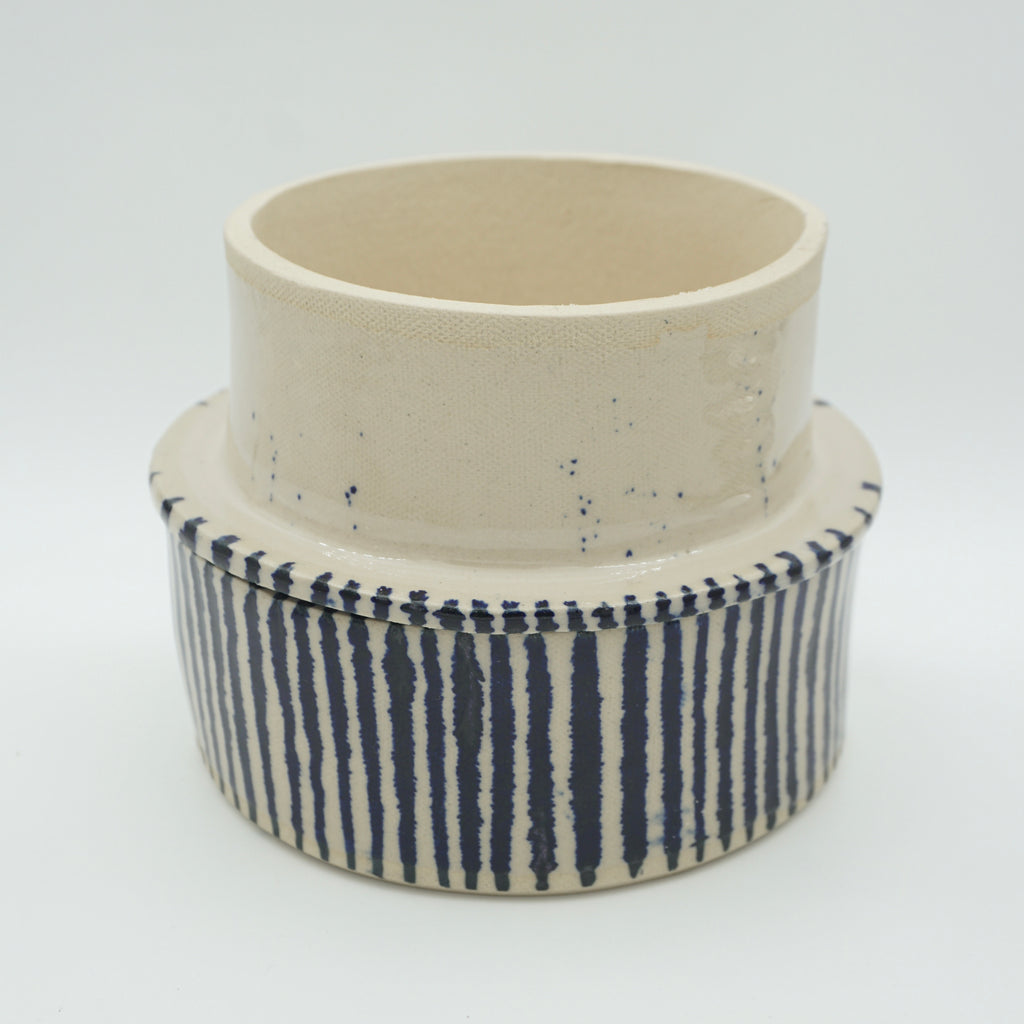 Butterdose "Butta" Blaue Streifen