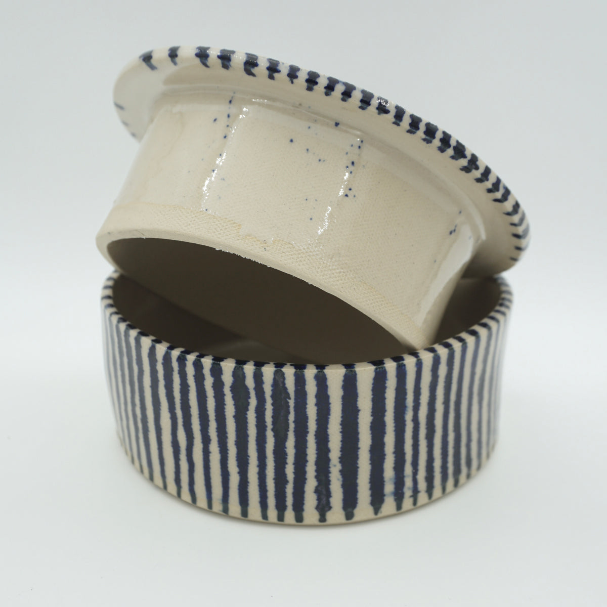 Butterdose "Butta" Blaue Streifen