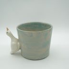 Tasse Ente Blau Marmoriert NEU
