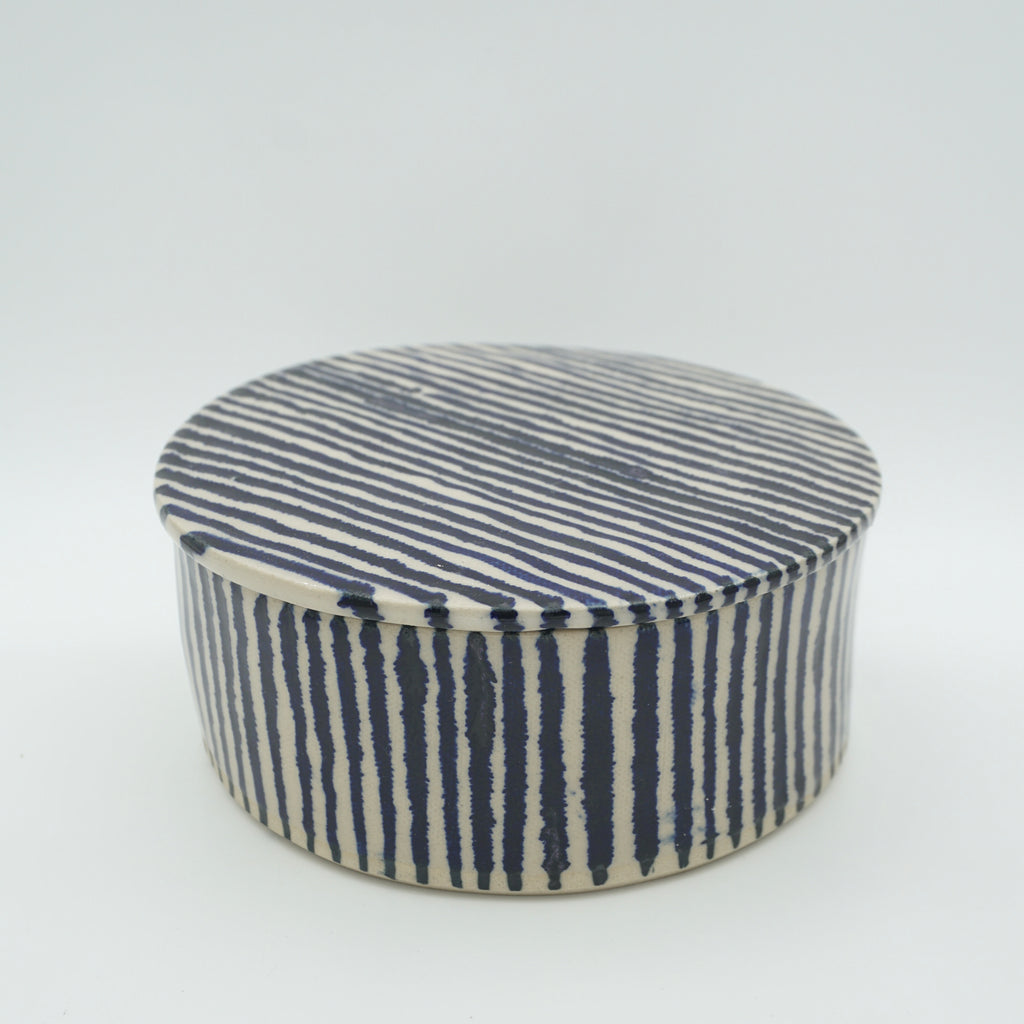 Butterdose "Butta" Blaue Streifen