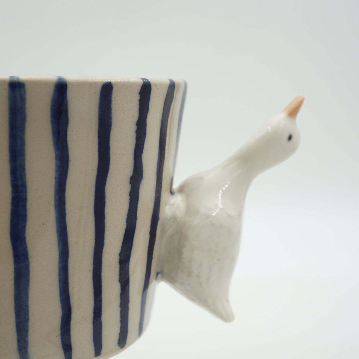 Tasse Ente Blaue Streifen NEU