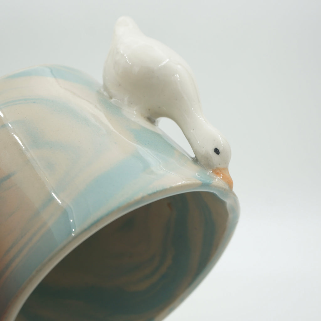 Tasse Ente Blau Marmoriert NEU