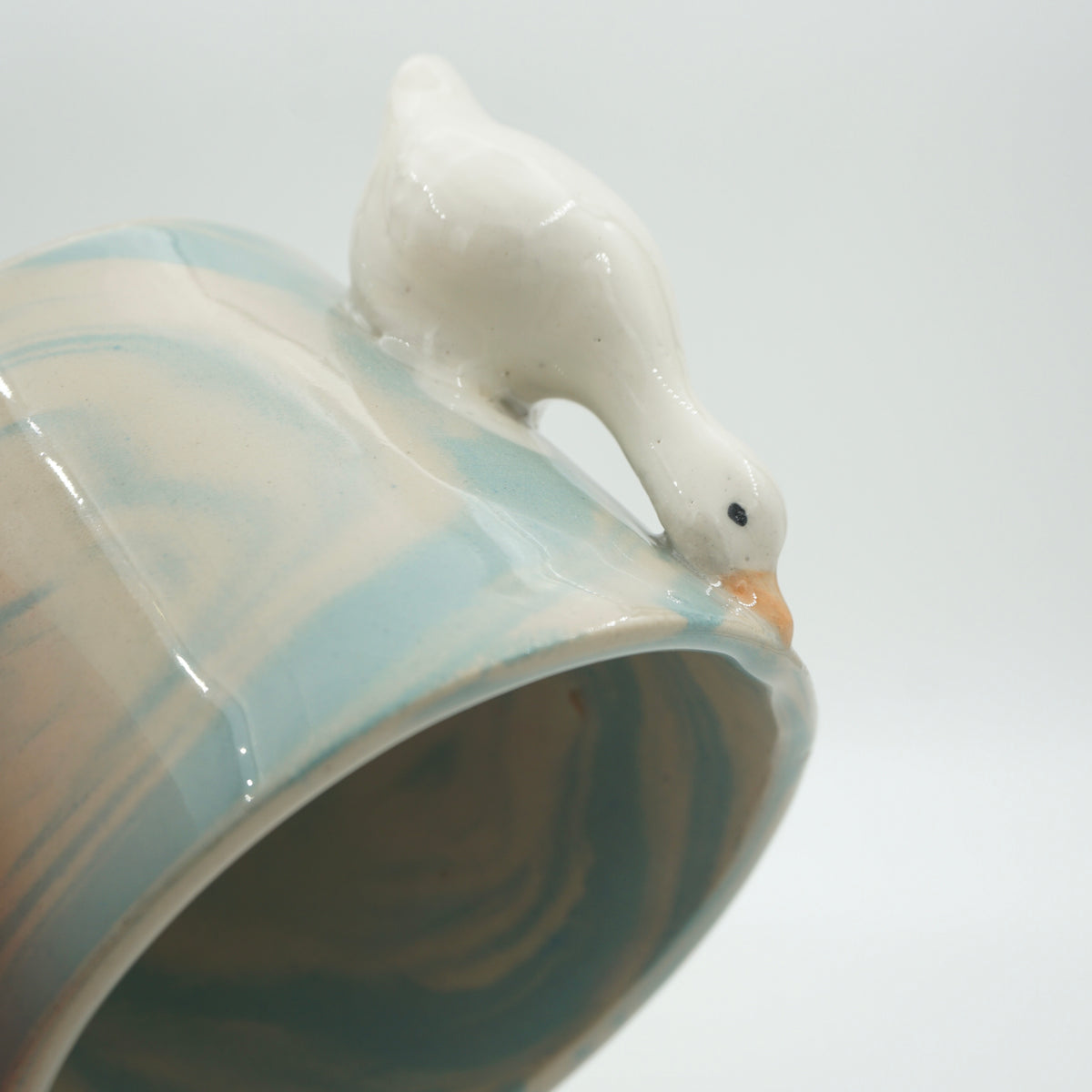 Tasse Ente Blau Marmoriert NEU