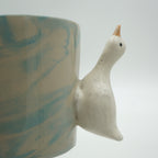 SALE / Tasse Ente Blau Marmoriert NEU