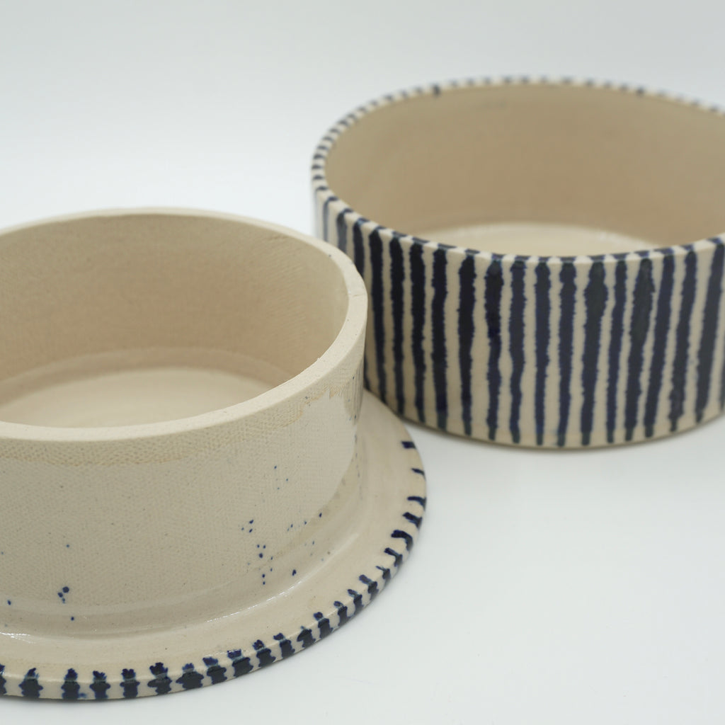 Butterdose "Butta" Blaue Streifen