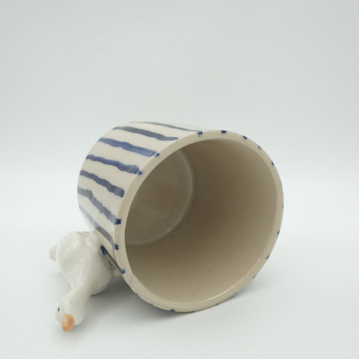 Tasse Ente Blaue Streifen NEU