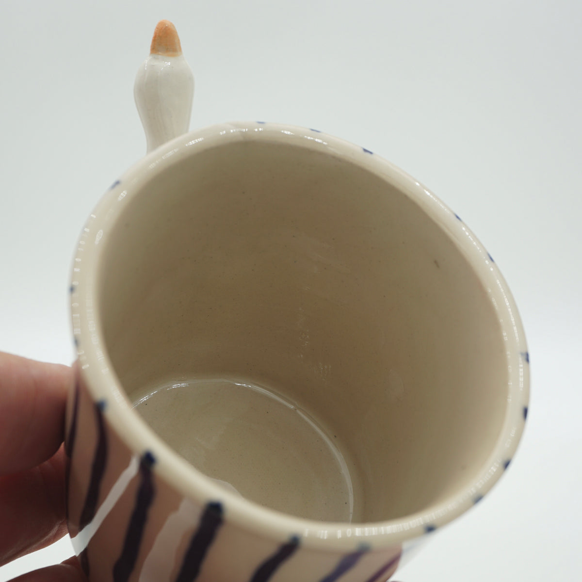 Tasse Ente Blaue Streifen NEU