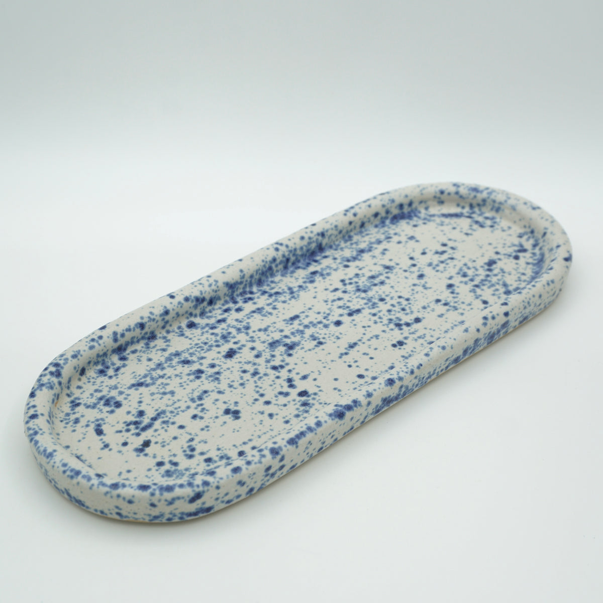 Tablett Länglich Sprenkel-Blau