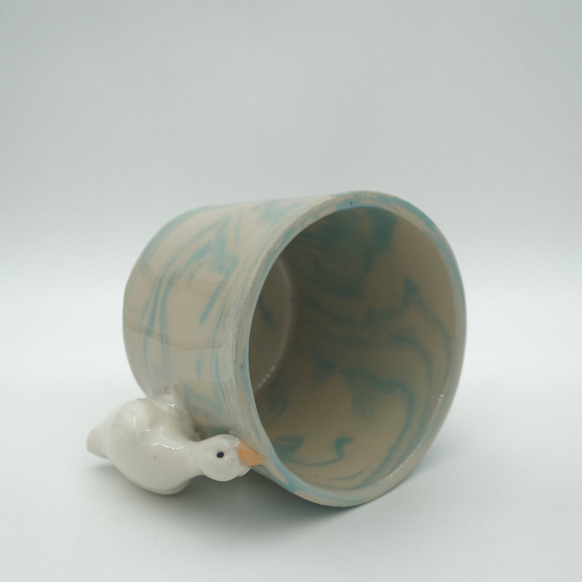 Tasse Ente Blau Marmoriert NEU