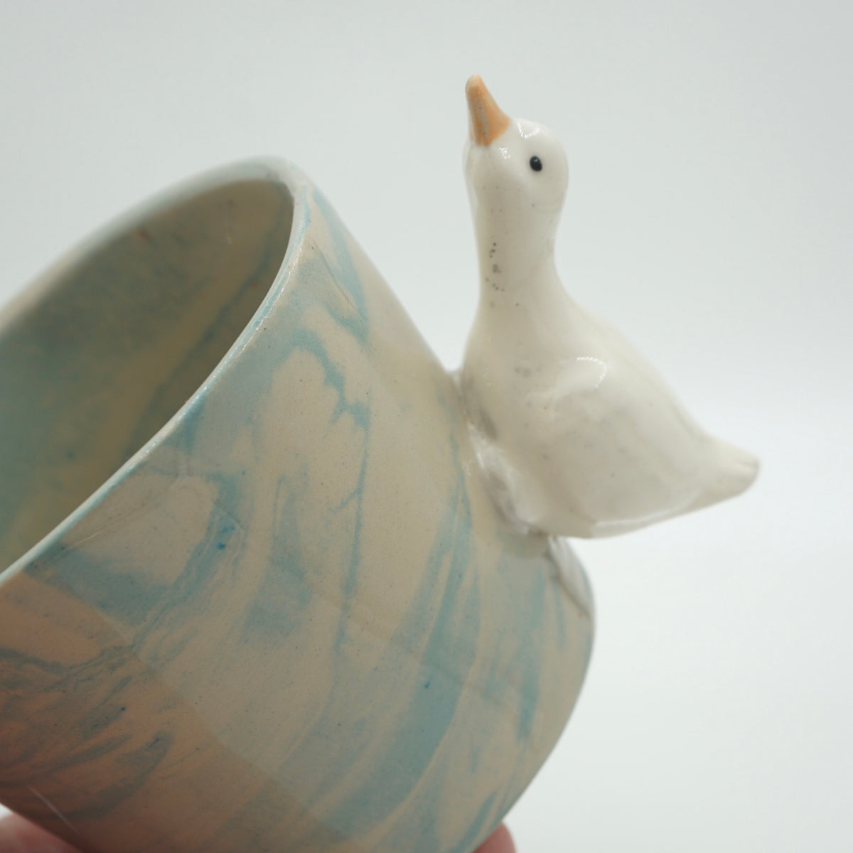 SALE / Tasse Ente Blau Marmoriert NEU