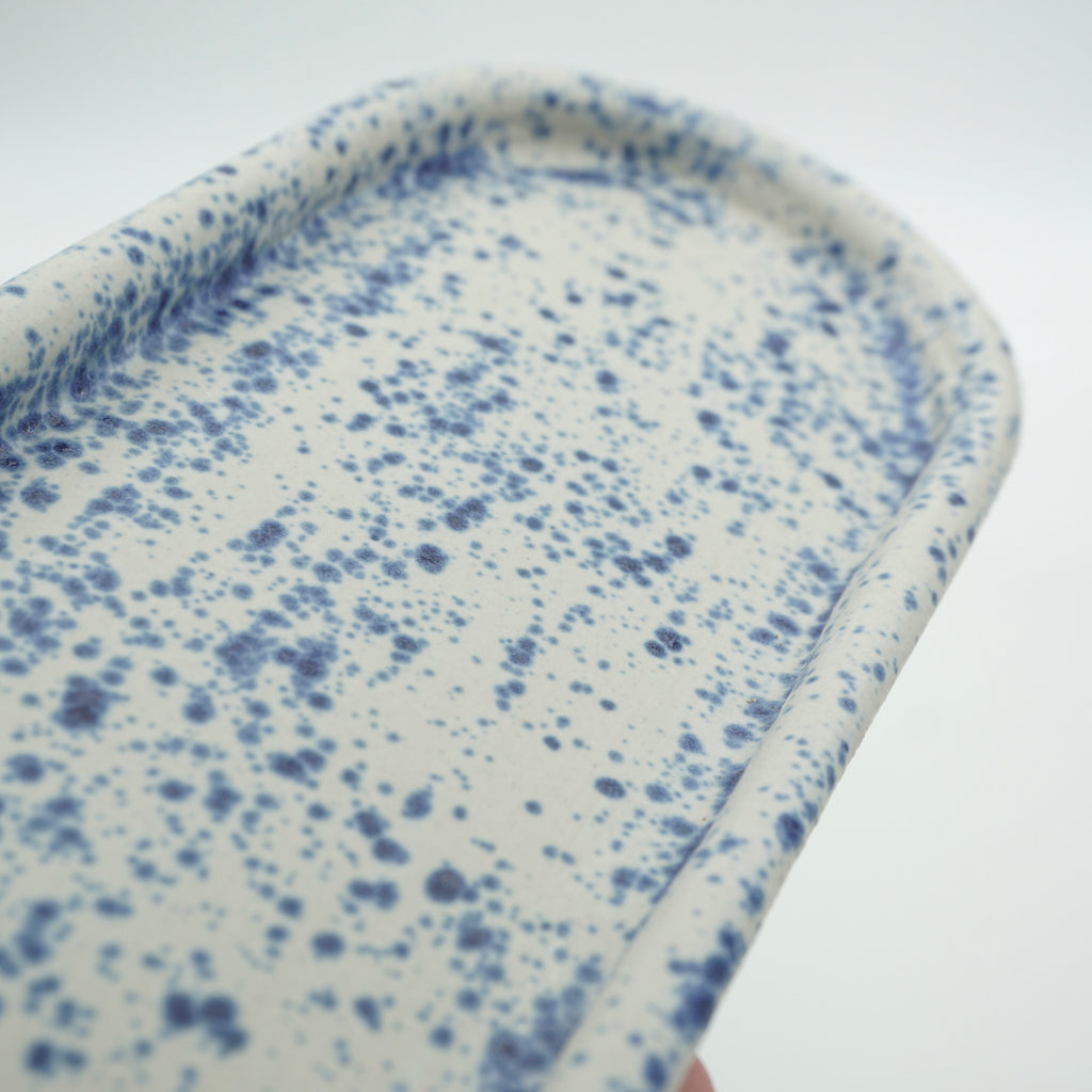 Tablett Länglich Sprenkel-Blau