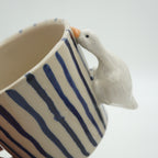 Tasse Ente Blaue Streifen NEU