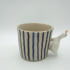 Tasse Ente Blaue Streifen NEU