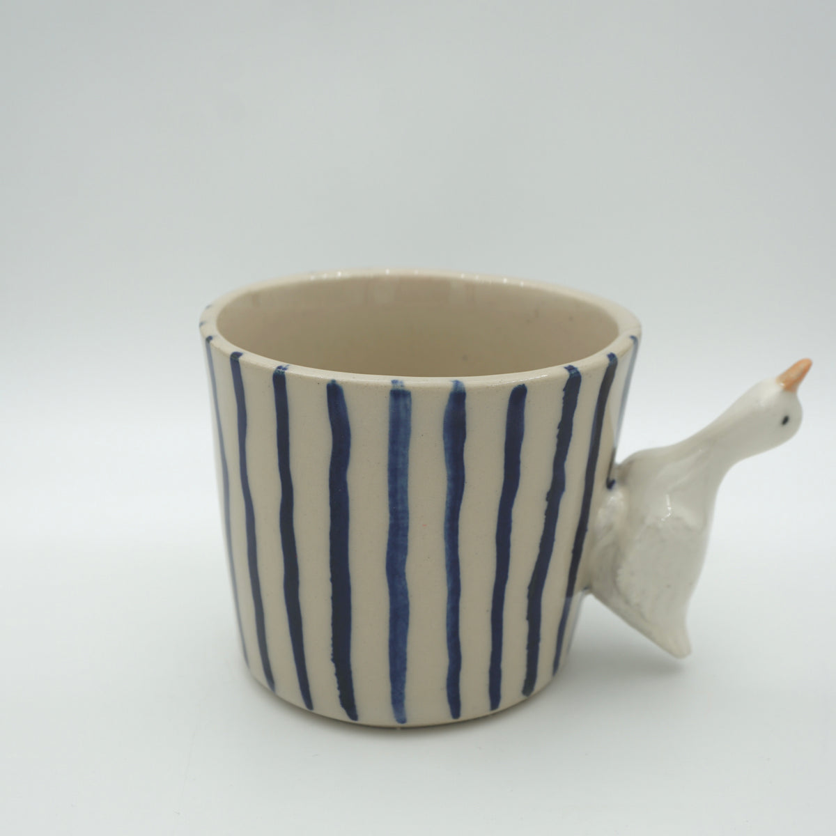 Tasse Ente Blaue Streifen NEU
