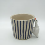 Tasse Ente Blaue Streifen NEU