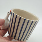 Tasse Ente Blaue Streifen NEU