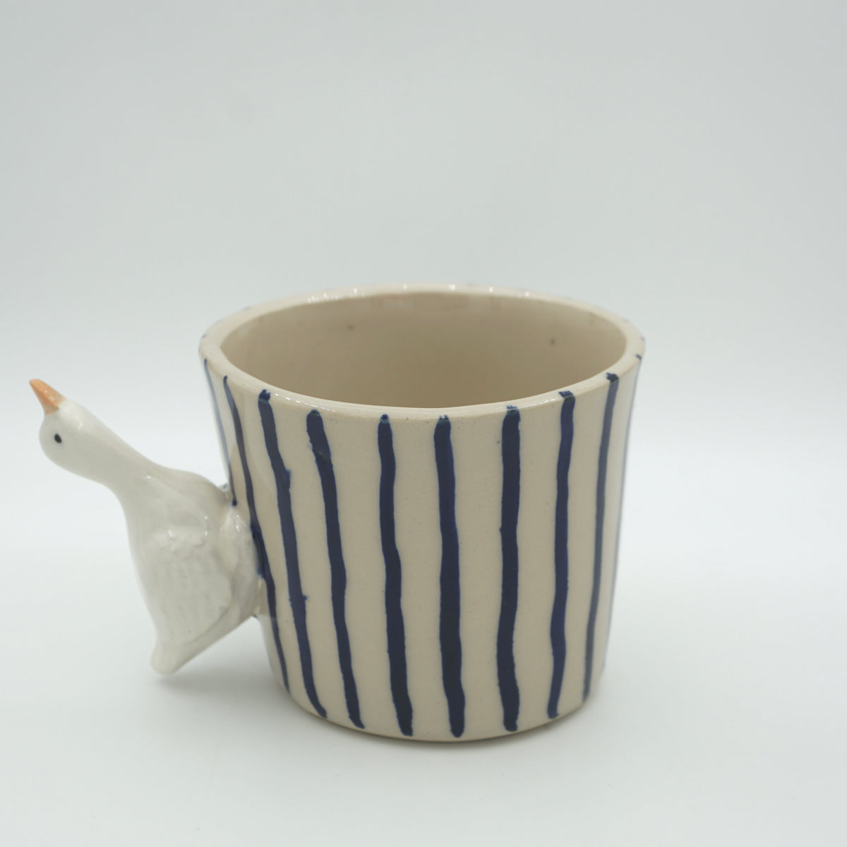 Tasse Ente Blaue Streifen NEU