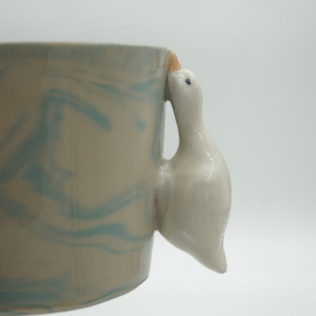 Tasse Ente Blau Marmoriert NEU