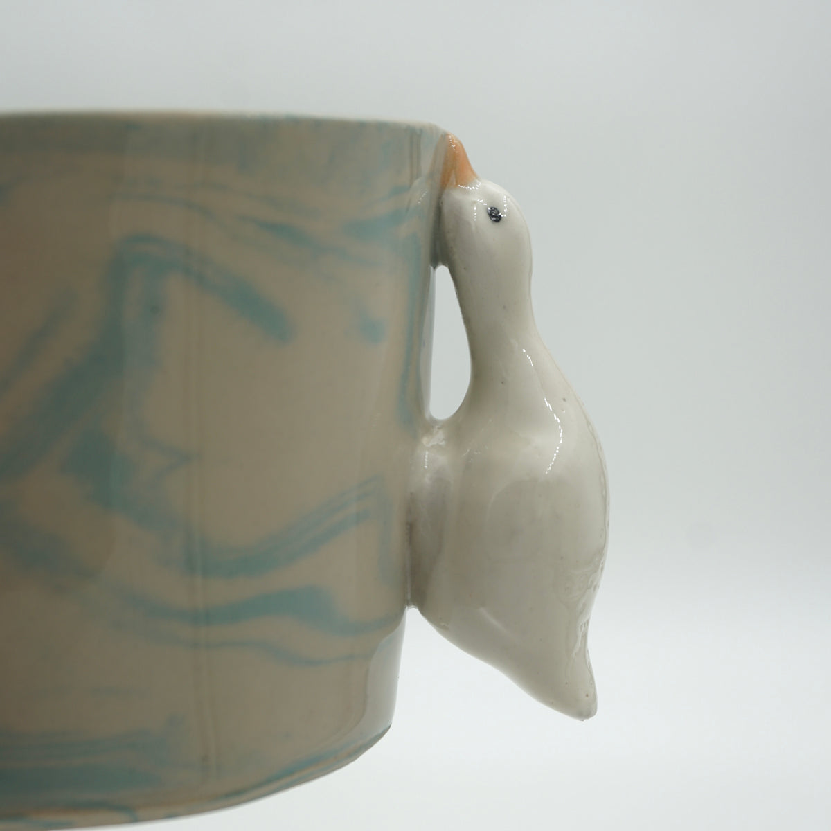 Tasse Ente Blau Marmoriert NEU