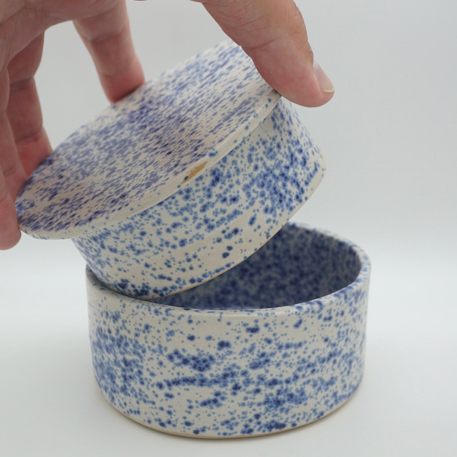 SALE / Butterdose "Butta" Sprenkel-Blau